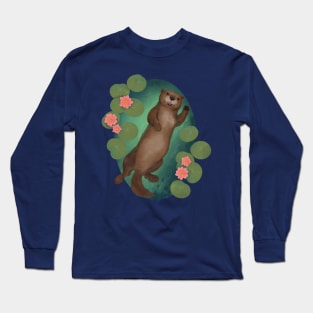 Swimming Otter Long Sleeve T-Shirt